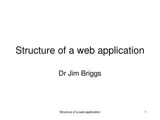 Structure of a web application