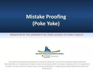 Mistake Proofing (Poke Yoke)