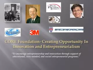 CORE Foundation- Creating Opportunity In Innovation and Entrepreneurialism