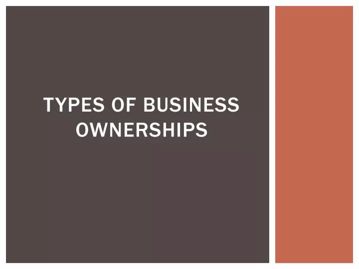 types of business ownerships
