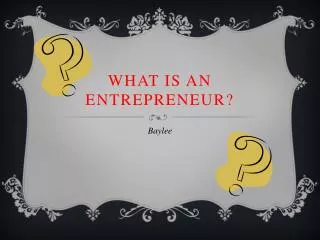 What is an Entrepreneur?