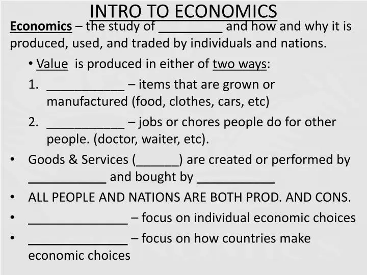 intro to economics