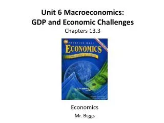 Unit 6 Macroeconomics: GDP and Economic Challenges Chapters 13.3
