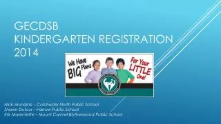 GECDSB Kindergarten Registration 2014