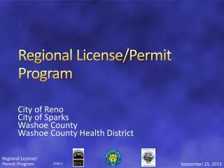 Regional License/Permit Program