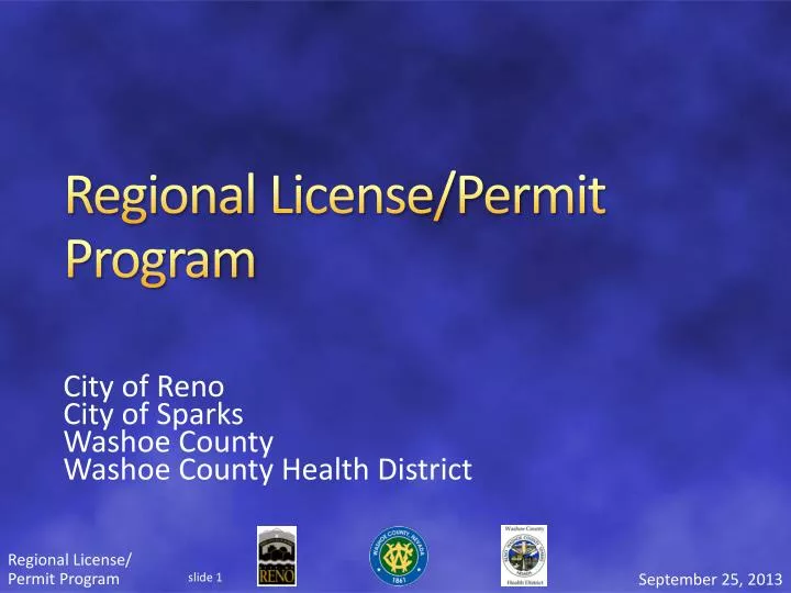 regional license permit program