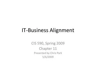 IT-Business Alignment