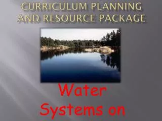 Curriculum Planning and Resource Package
