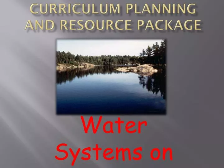 curriculum planning and resource package