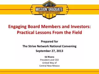 Engaging Board Members and Investors: Practical Lessons From the Field