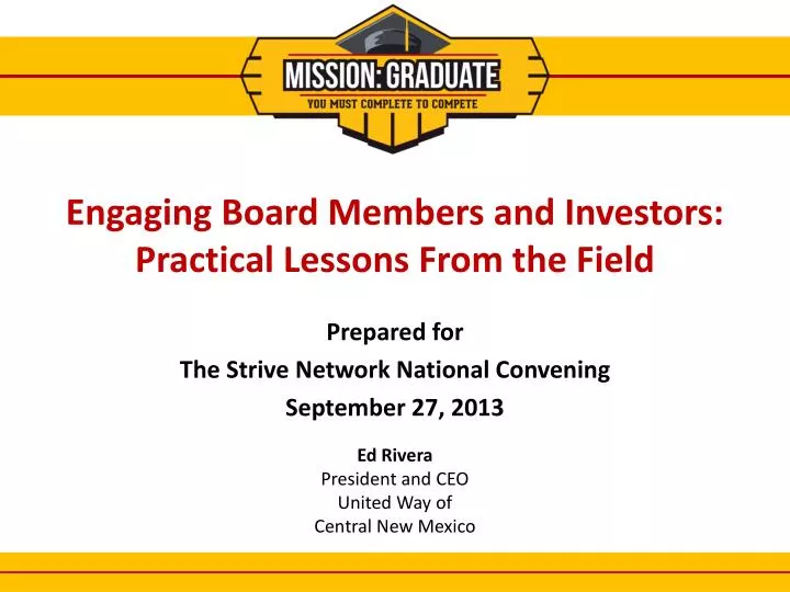 engaging board members and investors practical lessons from the field