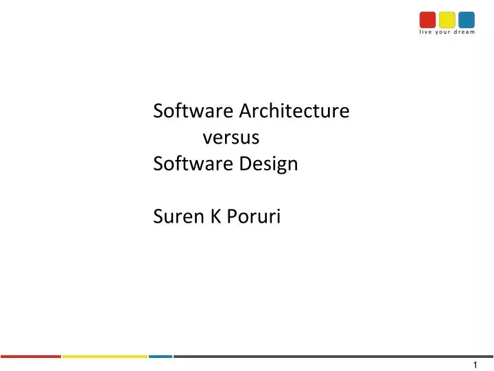 software architecture versus software design suren k poruri