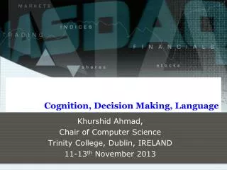Cognition, Decision Making, Language