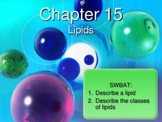 Chapter 15 Lipids