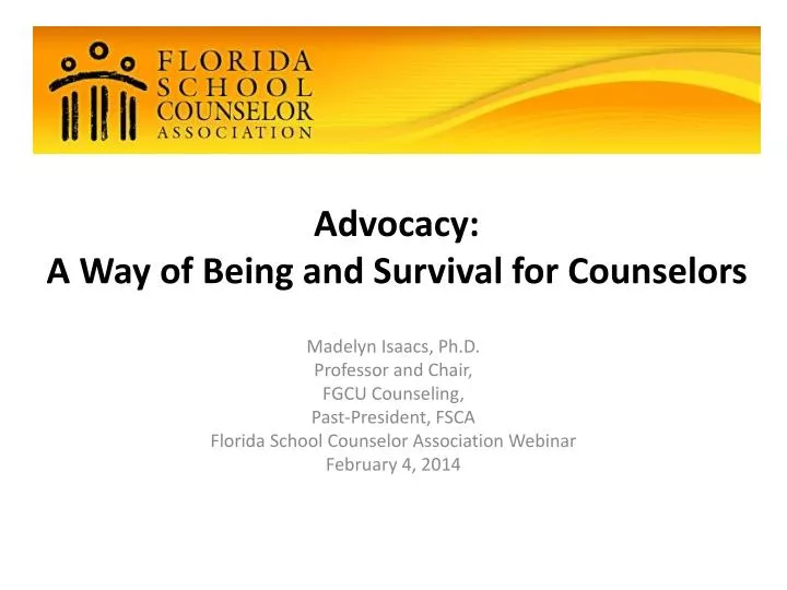 advocacy a way of being and survival for counselors