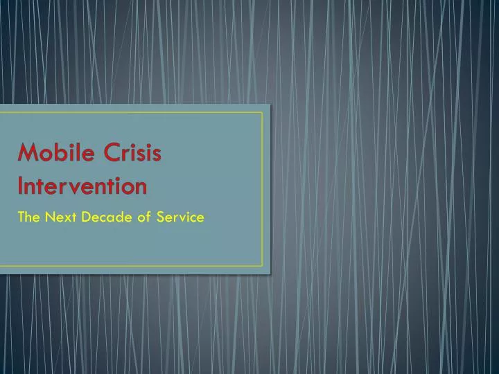 mobile crisis intervention