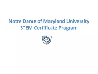 Notre Dame of Maryland University STEM Certificate Program