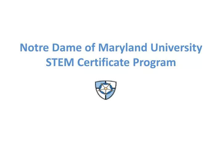 notre dame of maryland university stem certificate program