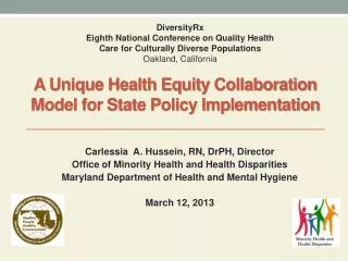 A Unique Health Equity Collaboration Model for State Policy Implementation