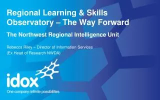 Regional Learning &amp; Skills Observatory – The Way Forward