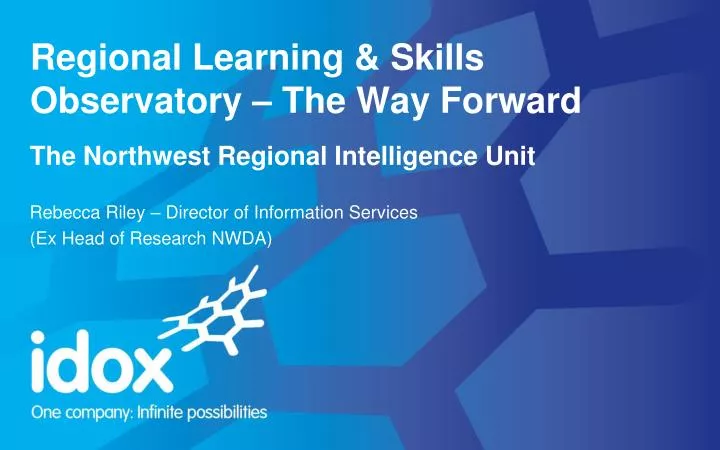regional learning skills observatory the way forward