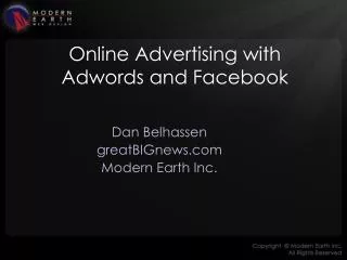 Online Advertising with Adwords and Facebook