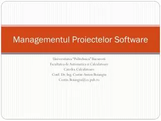 Managementul P roiectelor Software