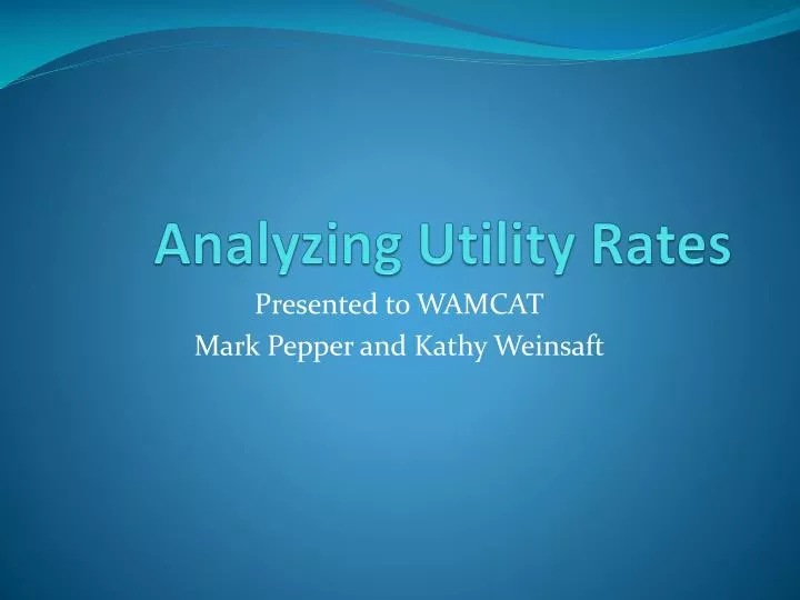 analyzing utility rates