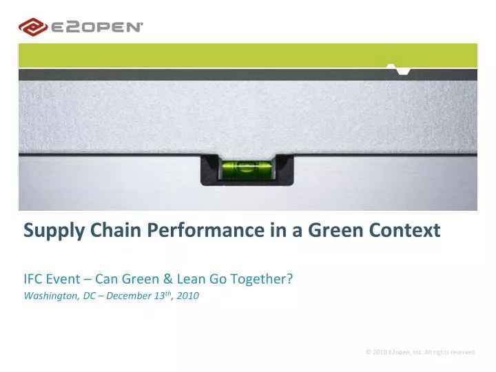 supply chain performance in a green context
