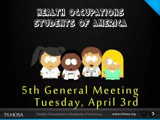 5th General Meeting Tuesday, April 3rd