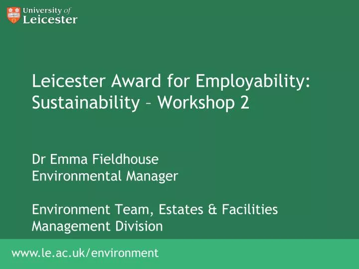 leicester award for employability sustainability workshop 2