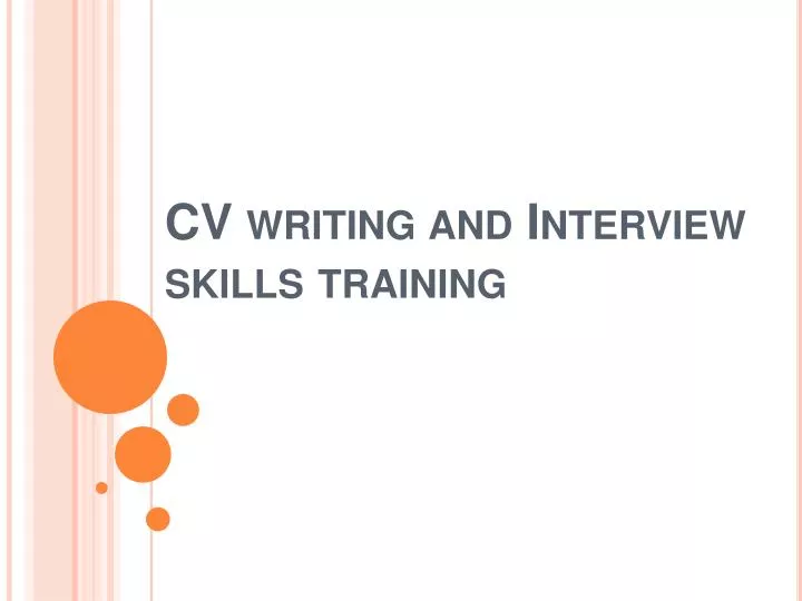 cv writing and interview skills training