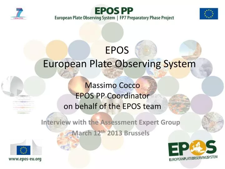 massimo cocco epos pp coordinator on behalf of the epos team