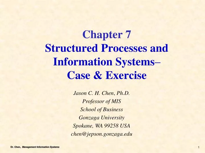 chapter 7 structured processes and information systems case exercise