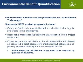 Environmental Benefit Quantification