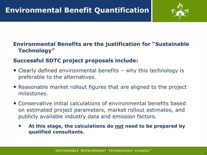 environmental benefit quantification