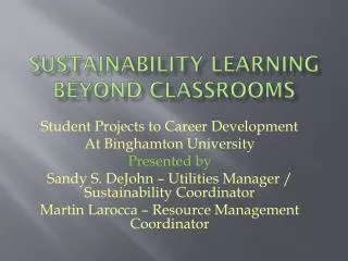 Sustainability Learning Beyond Classrooms
