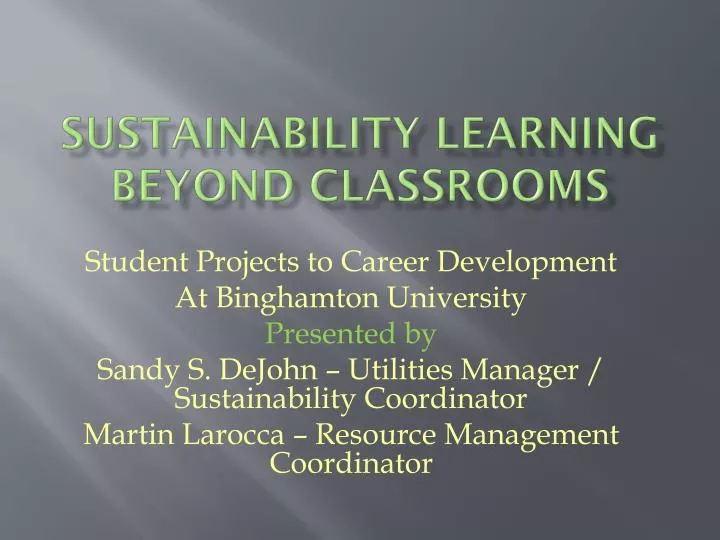 sustainability learning beyond classrooms