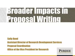 Broader Impacts in Proposal Writing