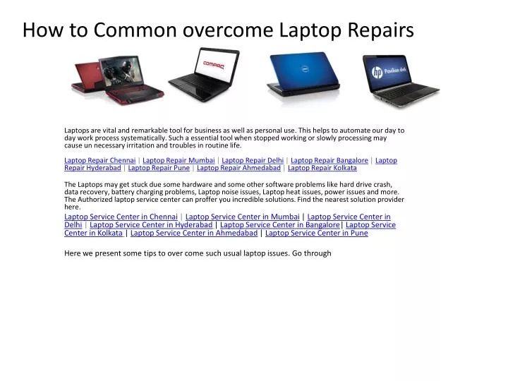 how to common overcome laptop repairs