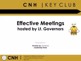 Effective Meetings hosted by Lt. G overnors