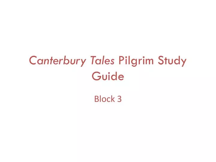 canterbury tales pilgrim study guide