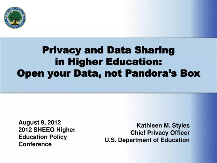 privacy and data sharing in higher education open your data not pandora s box