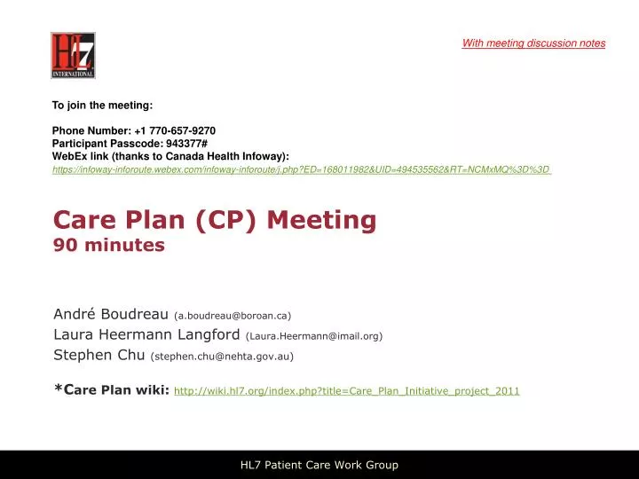care plan cp meeting 90 minutes