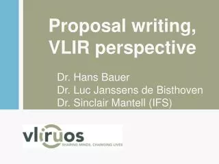 Proposal writing , VLIR perspective