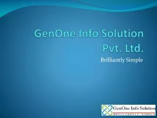 GenOne Info Solution Pvt. Ltd.