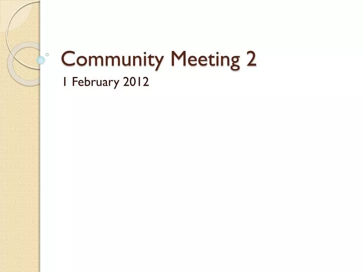 community meeting 2
