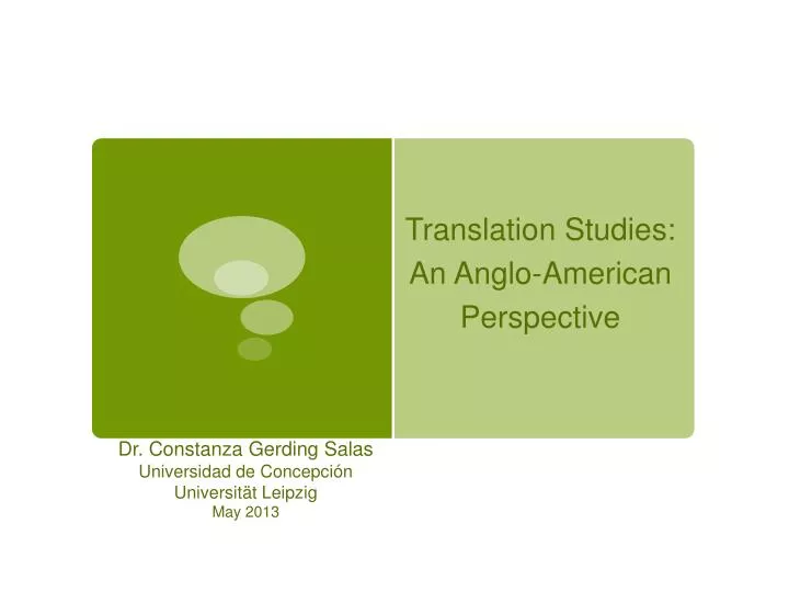 translation studies an anglo american perspective