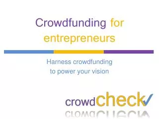 Crowdfunding for entrepreneurs