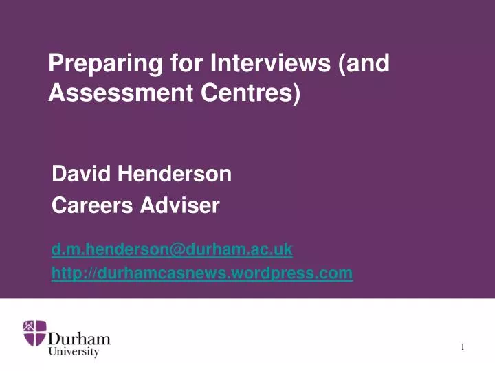 preparing for interviews and assessment centres